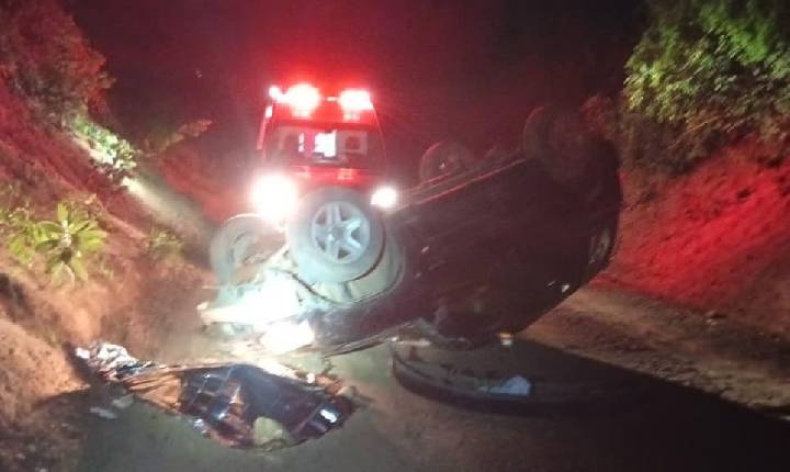 Idoso morre em capotamento na estrada vicinal da Antinha