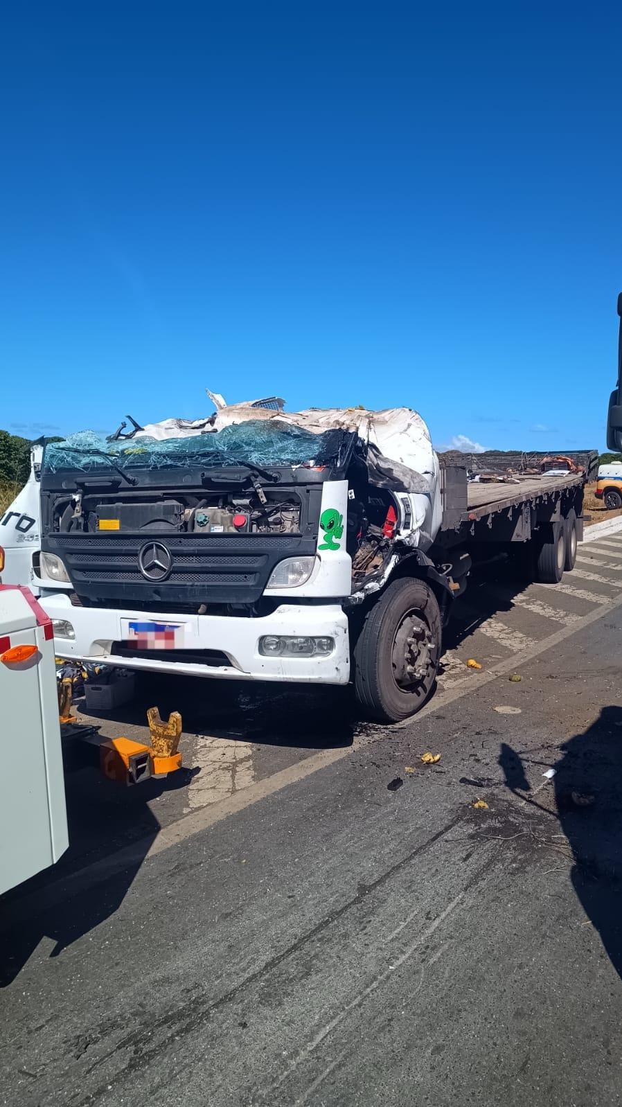 Caminhoneiro morre após capotamento na BR-146