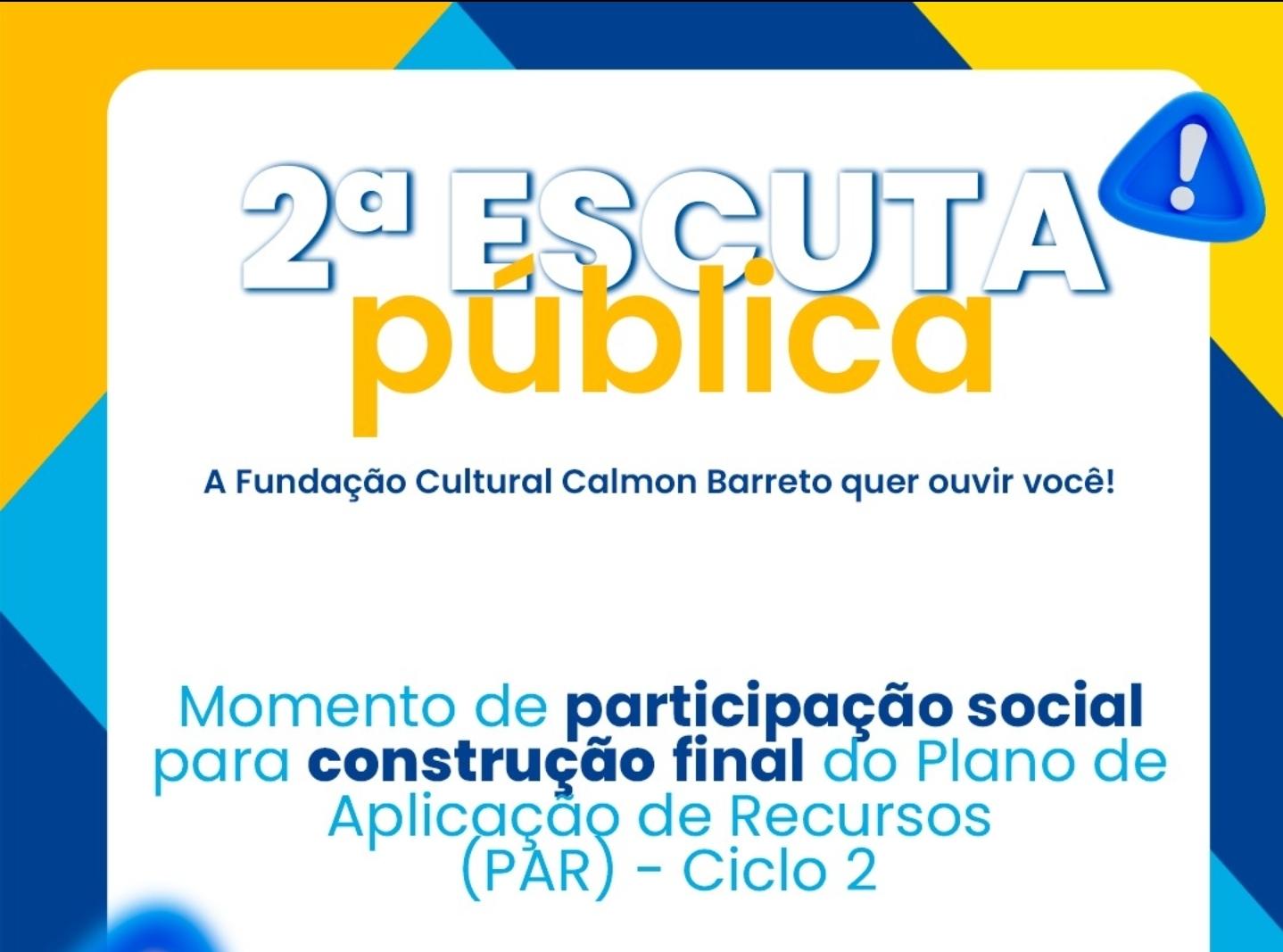 Segunda escuta pública para construção do plano aplicação da Lei Aldir Blanc será realizada na próxima quinta (10)