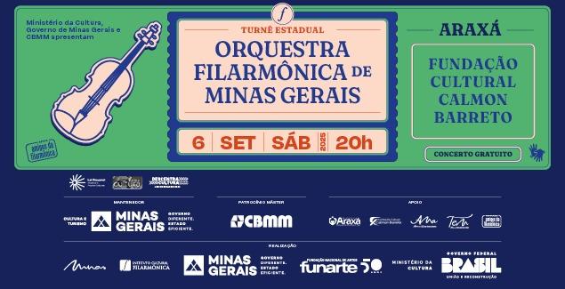 Orquestra Filarmônica de Minas Gerais se apresenta em Araxá no próximo sábado (6)
