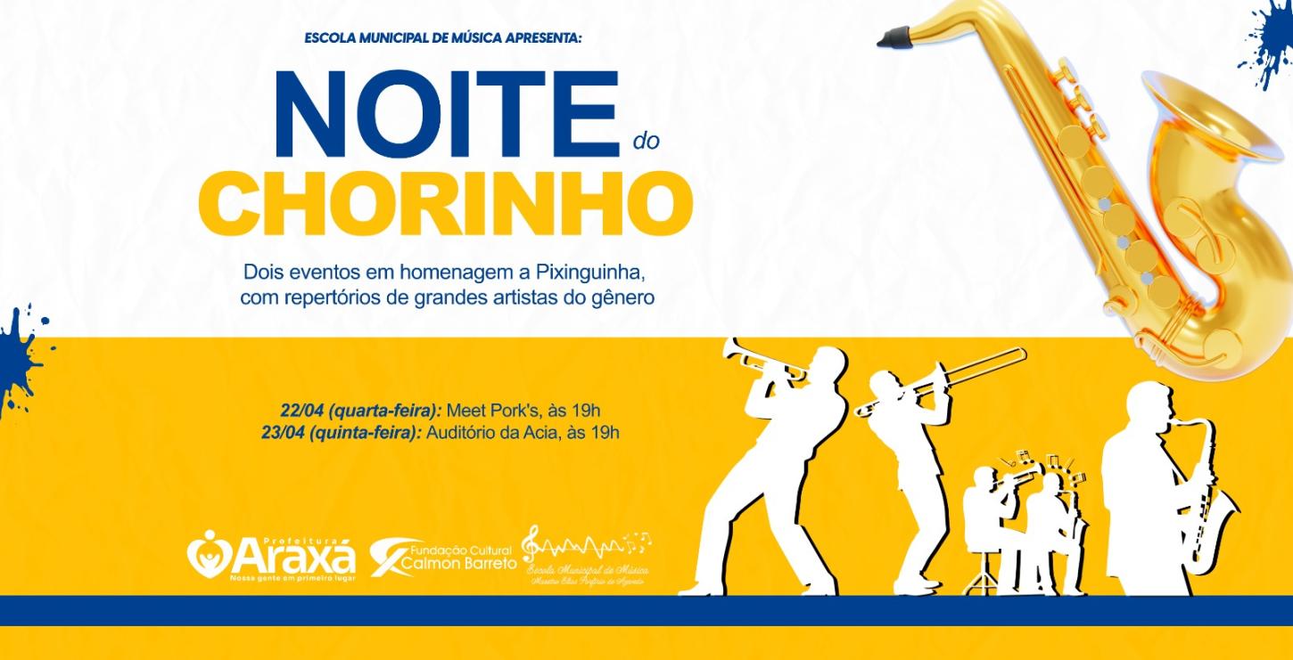 Escola Municipal de Música promove a Noite do Chorinho nos dias 22 e 23 de abril