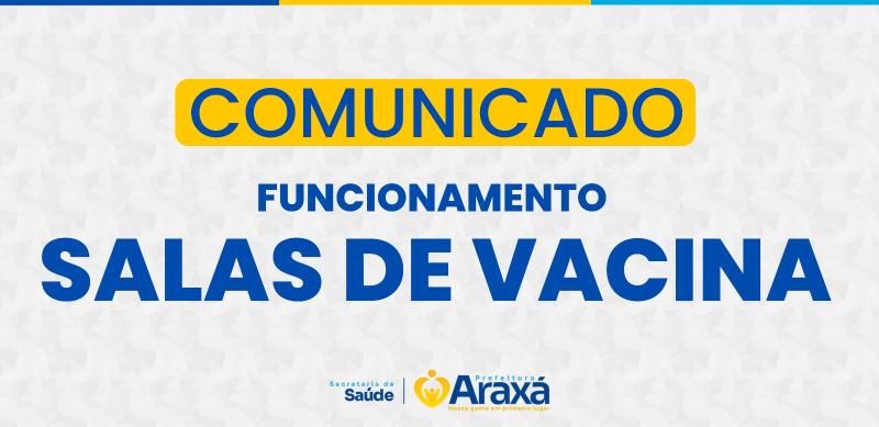 Comunicado - Funcionamento das salas de vacina