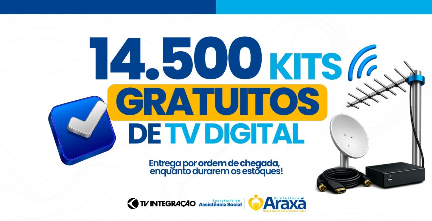 Moradores de Araxá receberão kits gratuitos de TV digital; veja como retirar