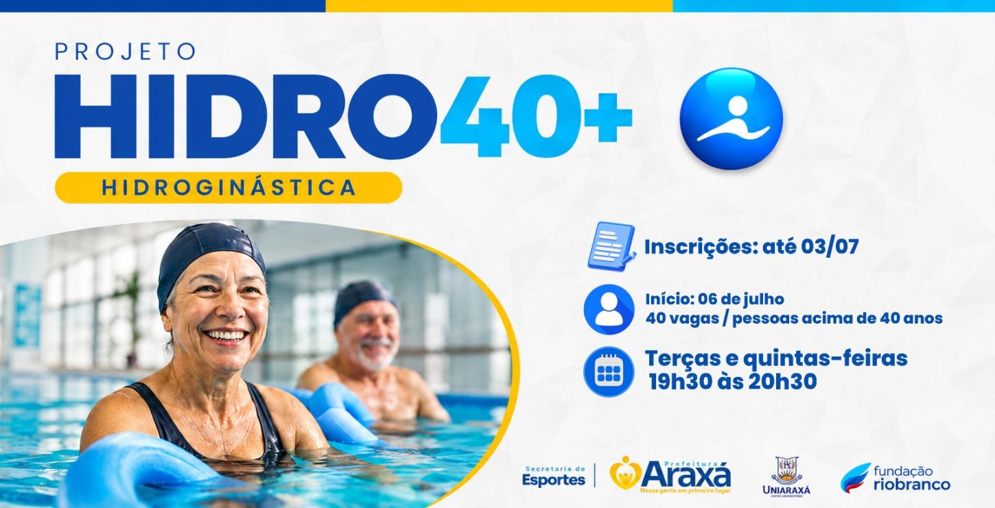 Prefeitura de Araxá abre inscrições para aulas gratuitas de hidroginástica para pessoas com mais de 40 anos