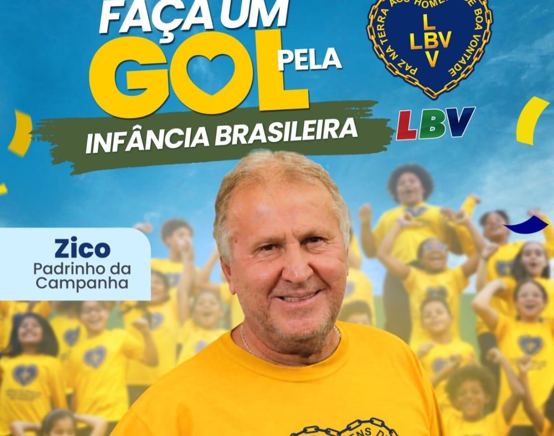 Zico entra em campo com a LBV em campanha pela infância brasileira