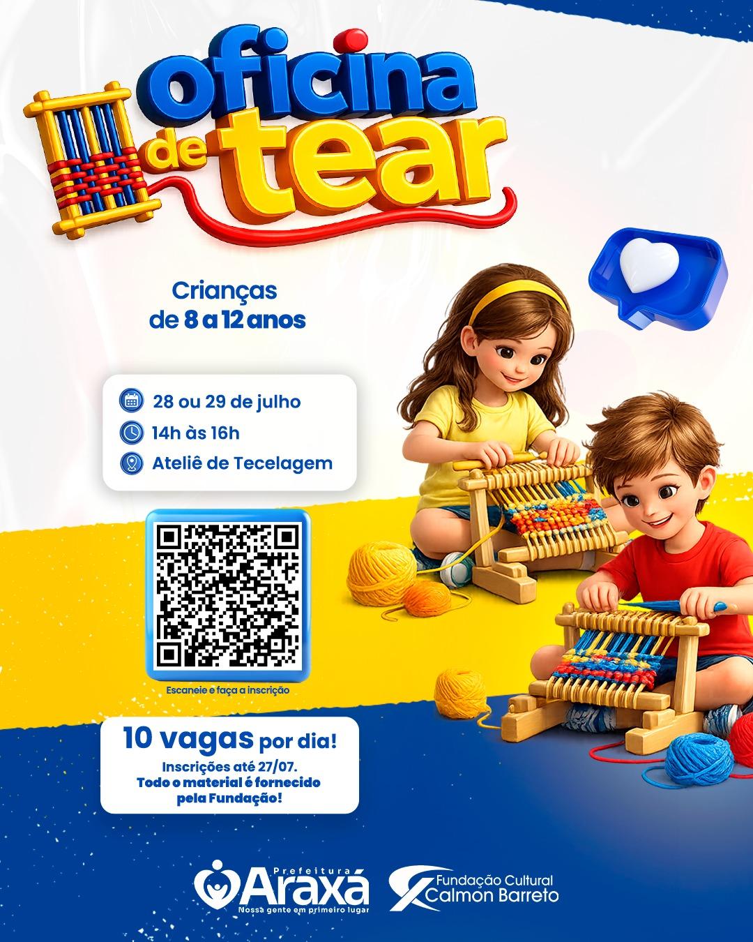 Fundação Cultural Calmon Barreto abre inscrições para oficina de tear para crianças de 8 a 12 anos