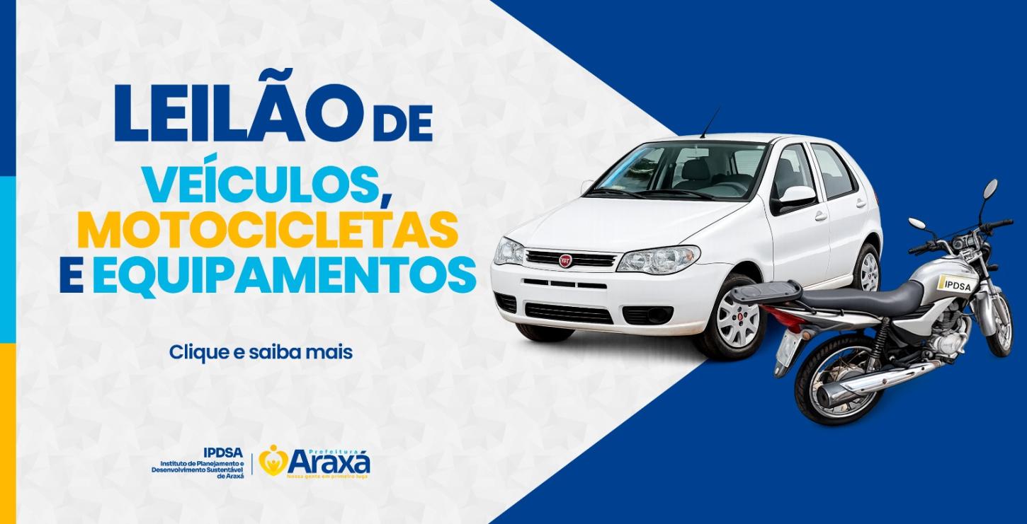 IPDSA realiza leilão on-line com veículos, motocicletas e equipamentos