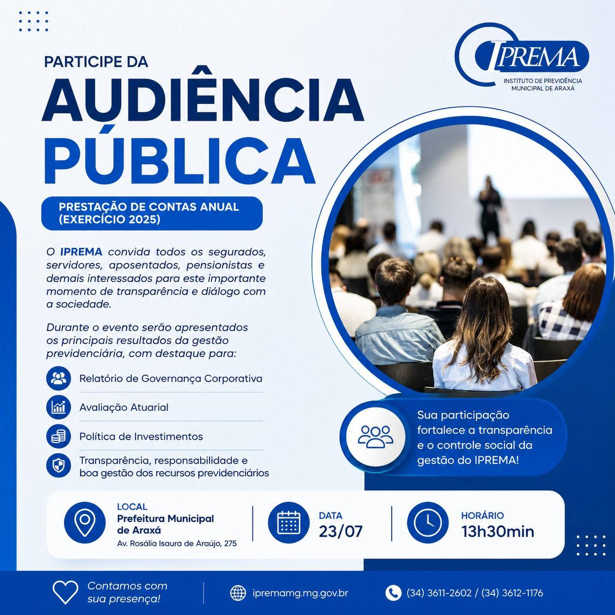 IPREMA promove Audiência Pública para apresentação da Prestação de Contas Anual do Exercício 2025