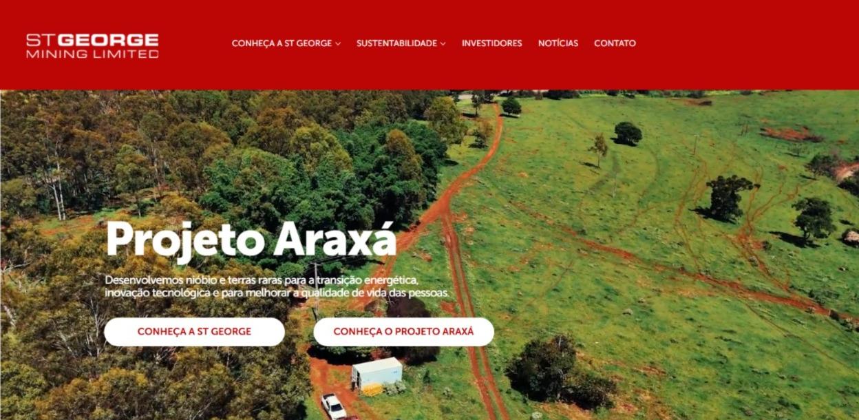St George lança site nacional com foco no Projeto Araxá 