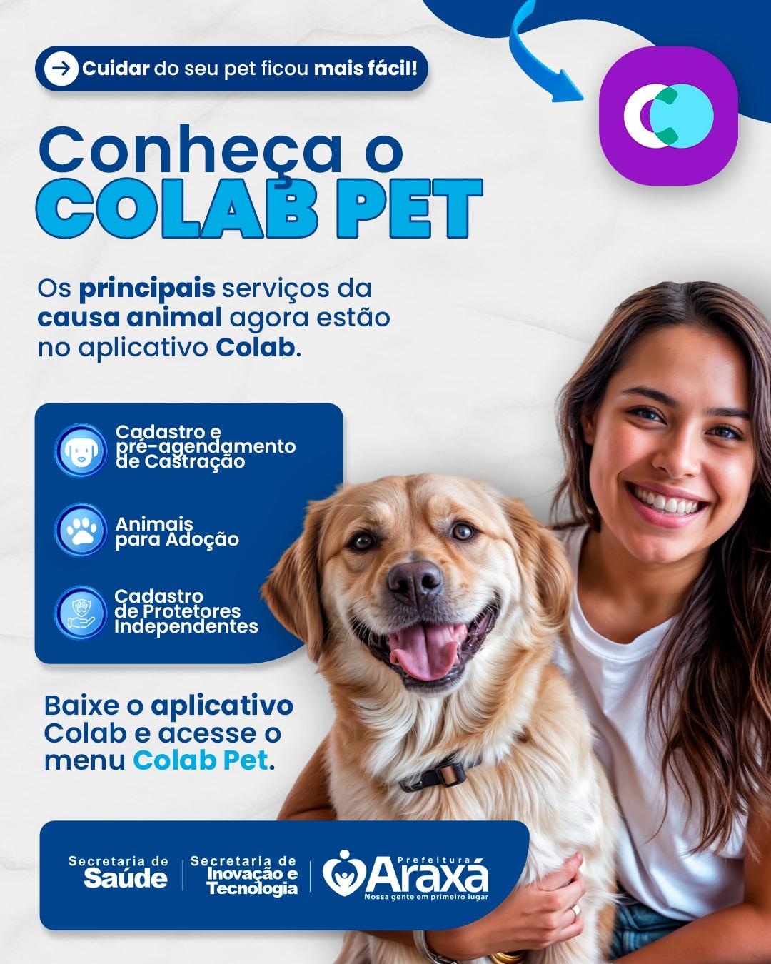 Prefeitura lança Colab Pet e amplia acesso aos serviços da causa animal pelo aplicativo Colab