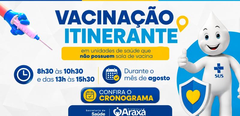 Saúde realiza vacinação itinerante em unidades sem sala de vacina durante o mês de agosto