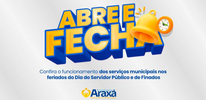 Abre e fecha: confira o funcionamento dos serviços municipais nos feriados do Dia do Servidor Público e de Finados