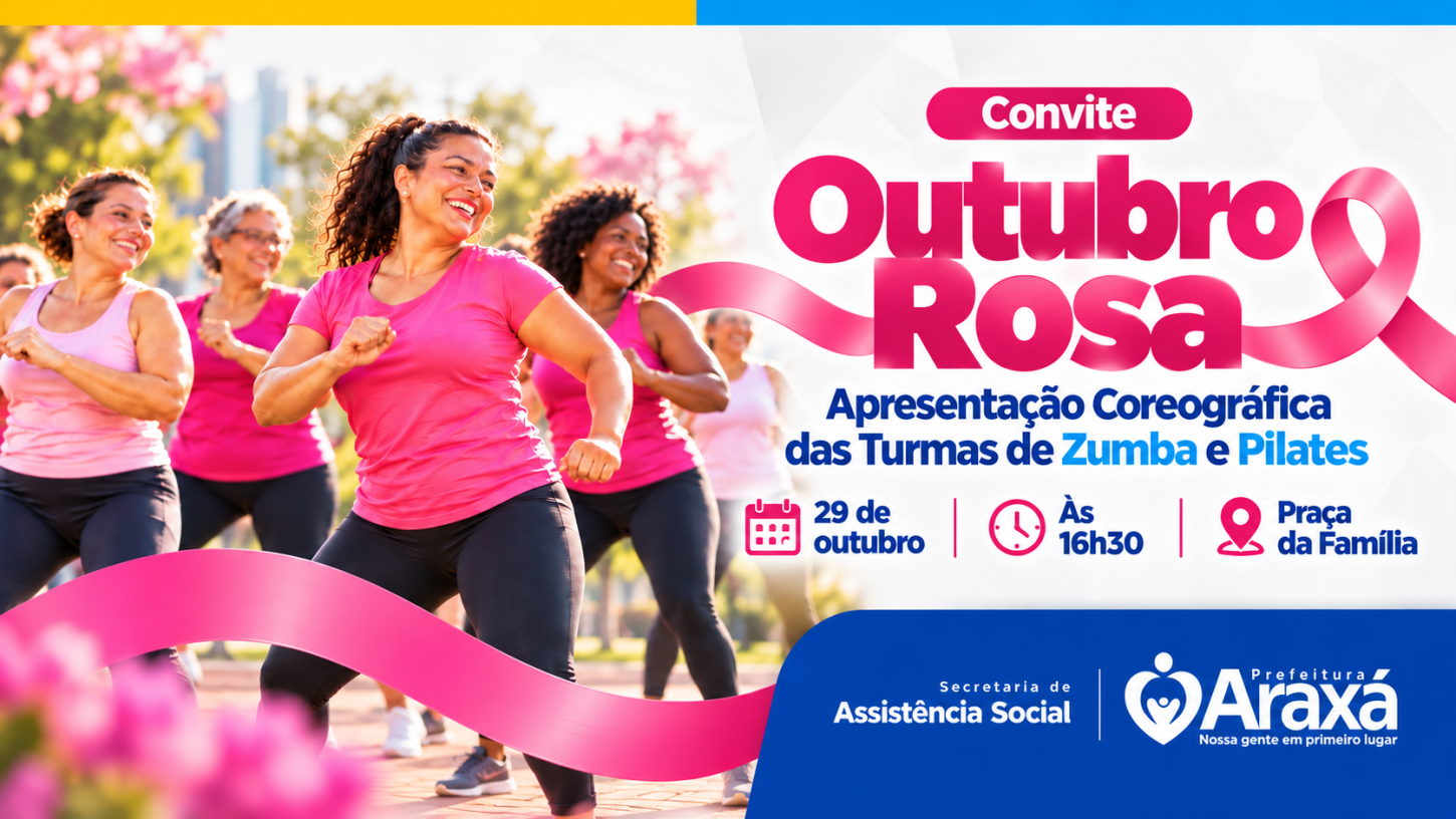 Outubro Rosa: Prefeitura de Araxá promove tarde de dança e integração na Praça da Família