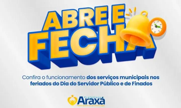 Abre e fecha: confira o funcionamento dos serviços municipais nos feriados do Dia do Servidor Público e de Finados