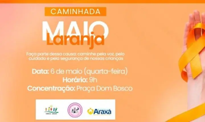 Araxá promove caminhada do Maio Laranja pela proteção de crianças nesta quarta (6)