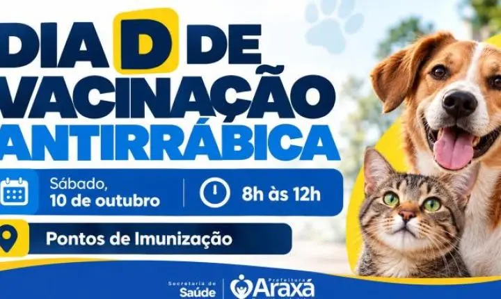 Araxá realiza Dia D da Vacinação Antirrábica no próximo sábado (10)