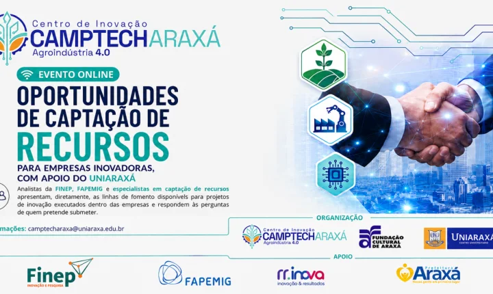 Camptech Araxá promove evento online e gratuito sobre captação de recursos para empresas inovadoras