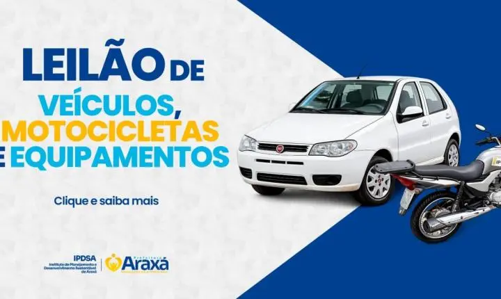 IPDSA realiza leilão on-line com veículos, motocicletas e equipamentos