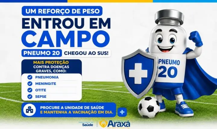 Pneumo 20 passa a integrar calendário vacinal infantil da rede pública em Araxá