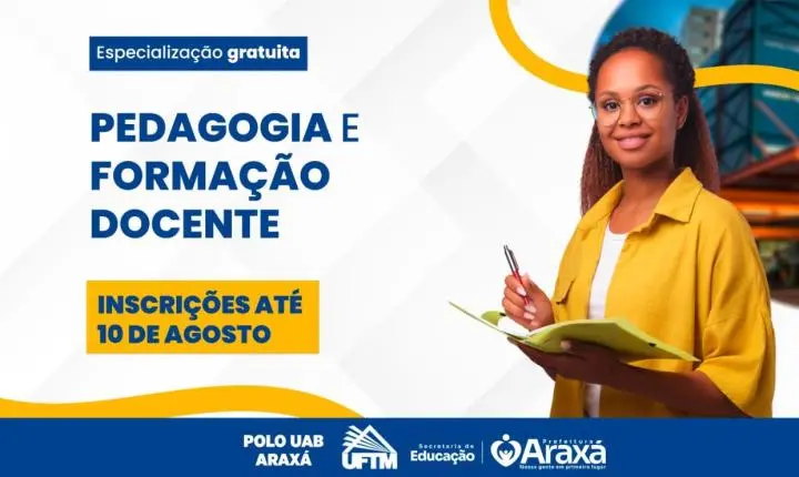 Polo UAB Araxá abre inscrições para especialização gratuita em Pedagogia e Formação Docente
