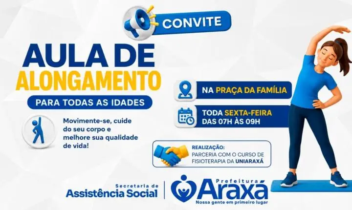 Praça da Família oferece aulas gratuitas de alongamento às sextas-feiras