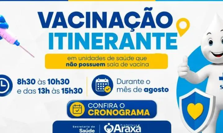 Saúde realiza vacinação itinerante em unidades sem sala de vacina durante o mês de agosto