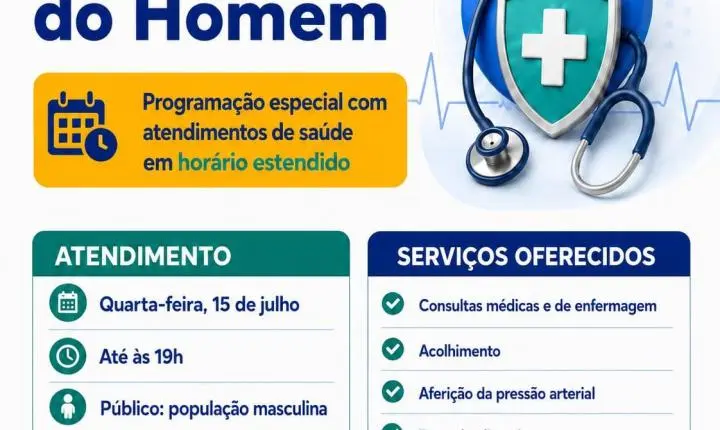 Secretaria de Saúde realiza ações em horário estendido voltadas à saúde do homem nesta quarta (15)